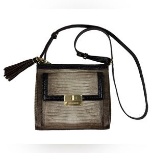 Brahmin Crossbody Handbag With Side Wallet Brown Tan Purse